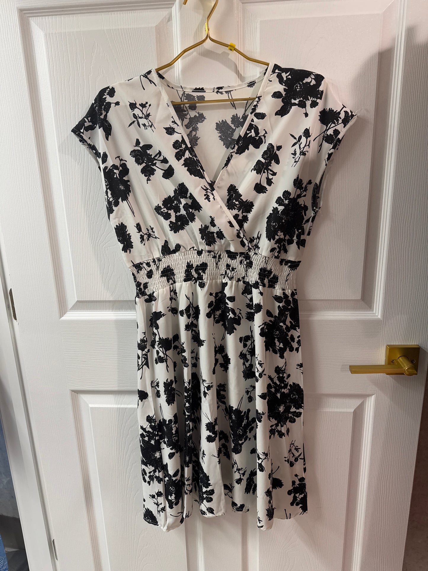 White and black flower dress