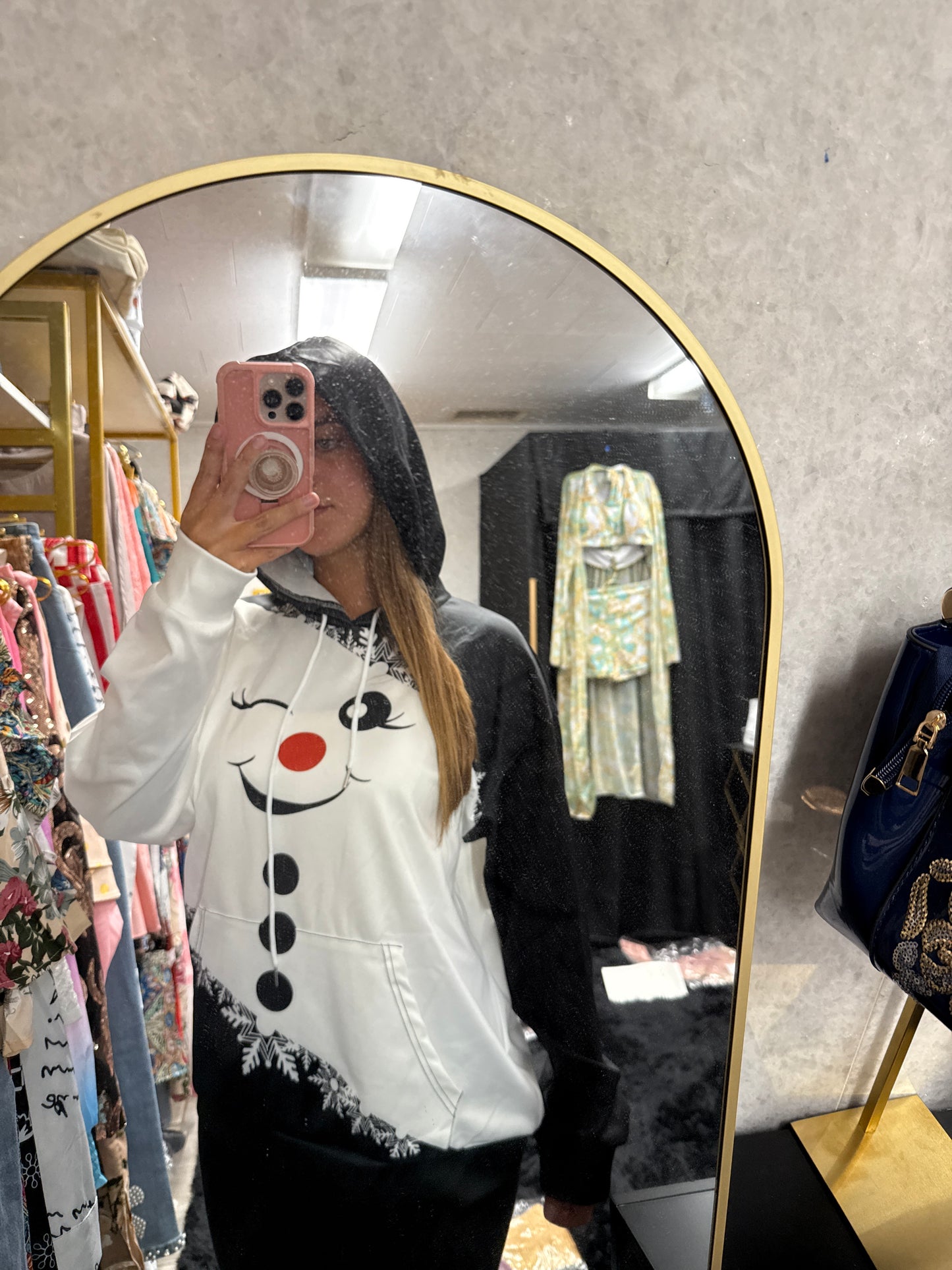Snowman sweatshirt with a hoodie