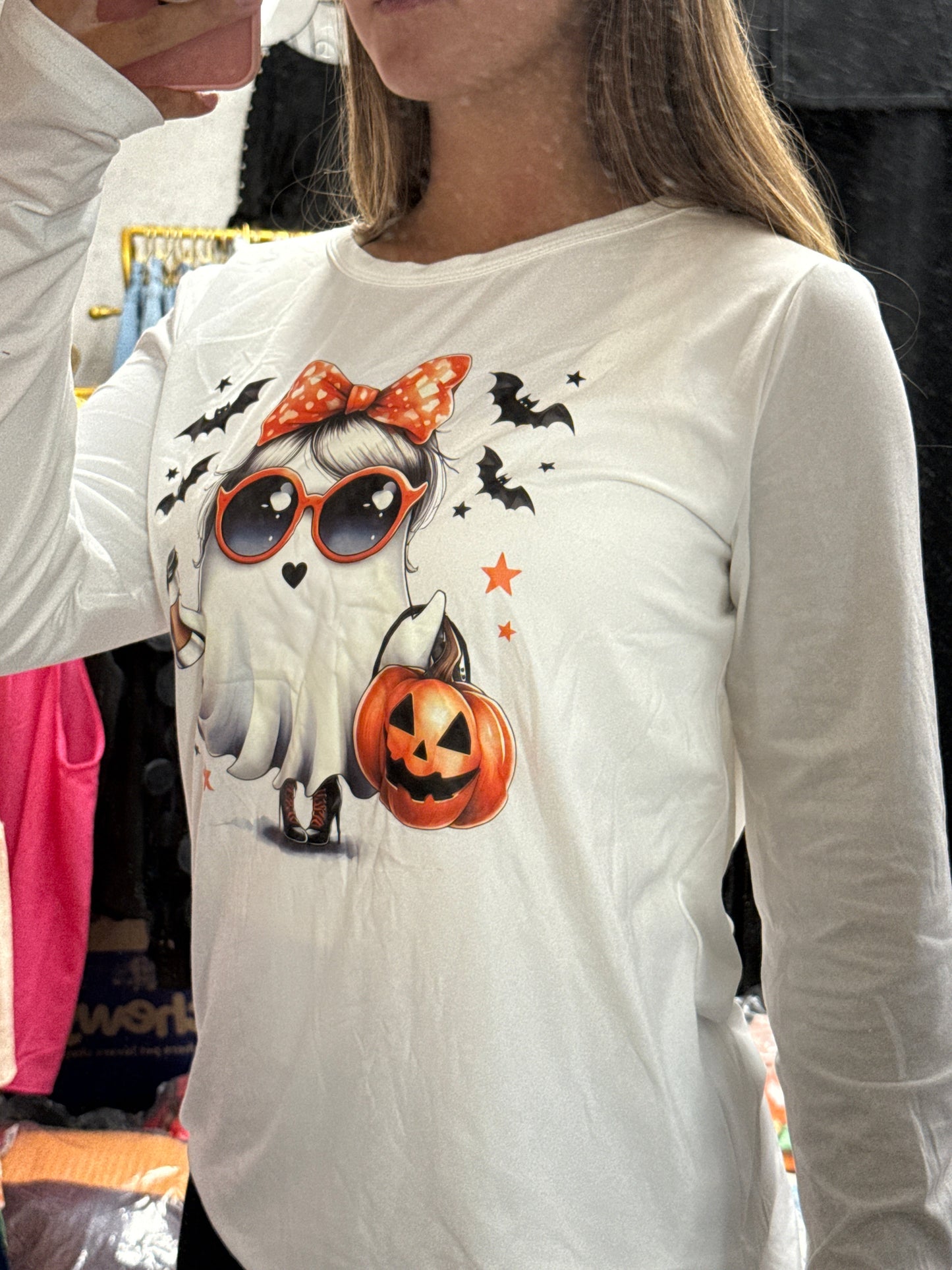 Long sleeve white T-shirt
