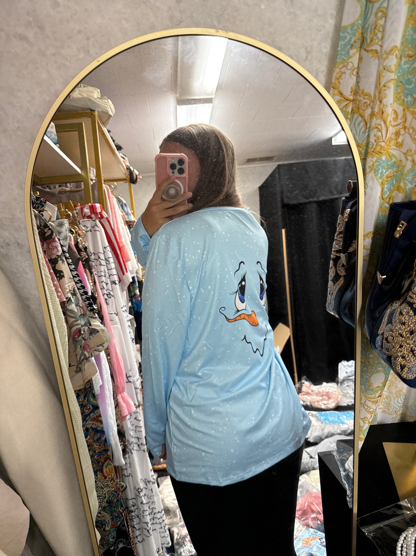  long sleeve snowman T-shirt