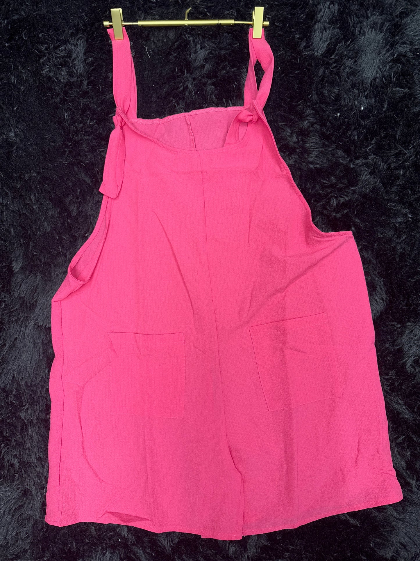 Pink overall shorts