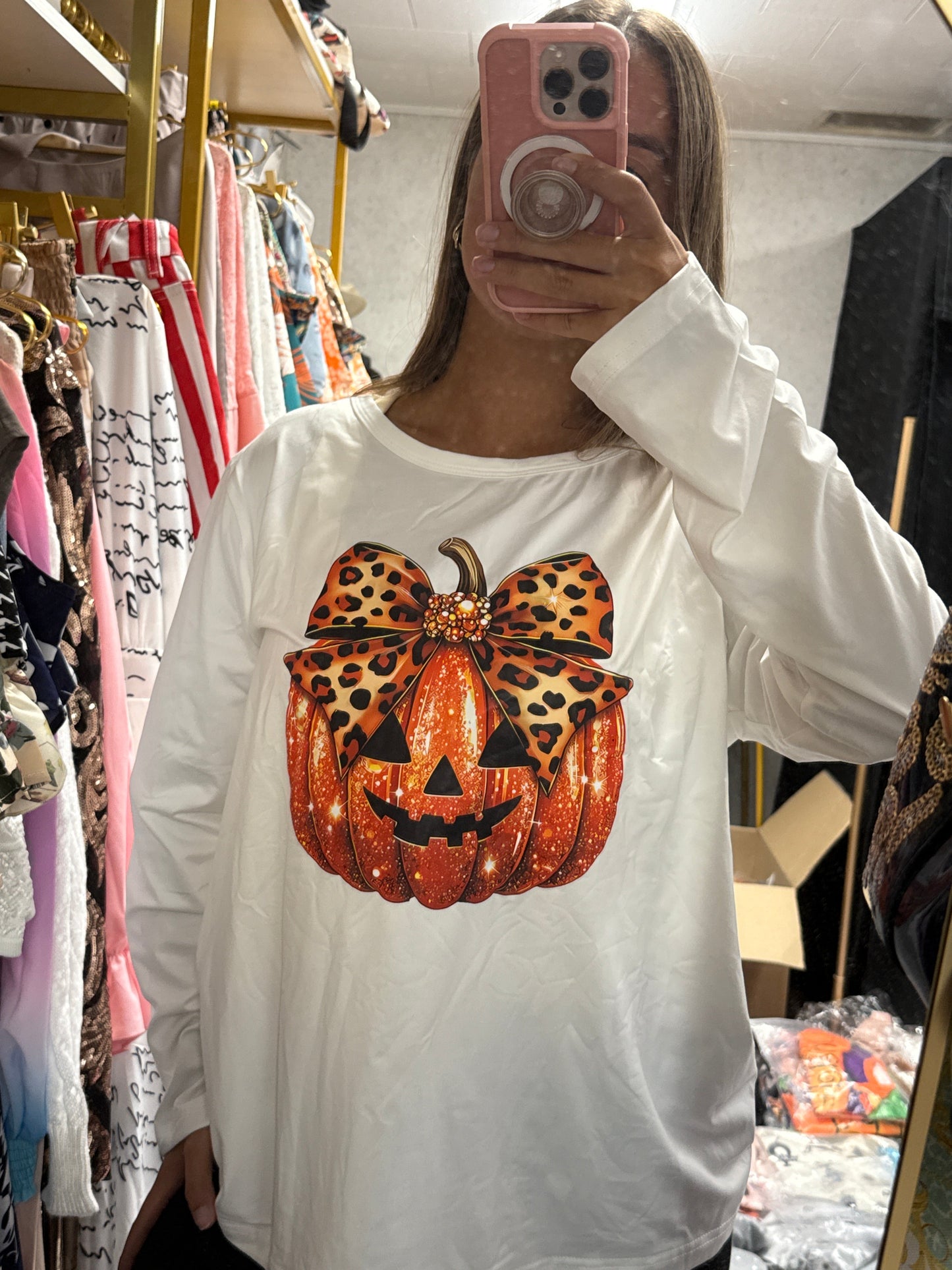 Long sleeve white T-shirt