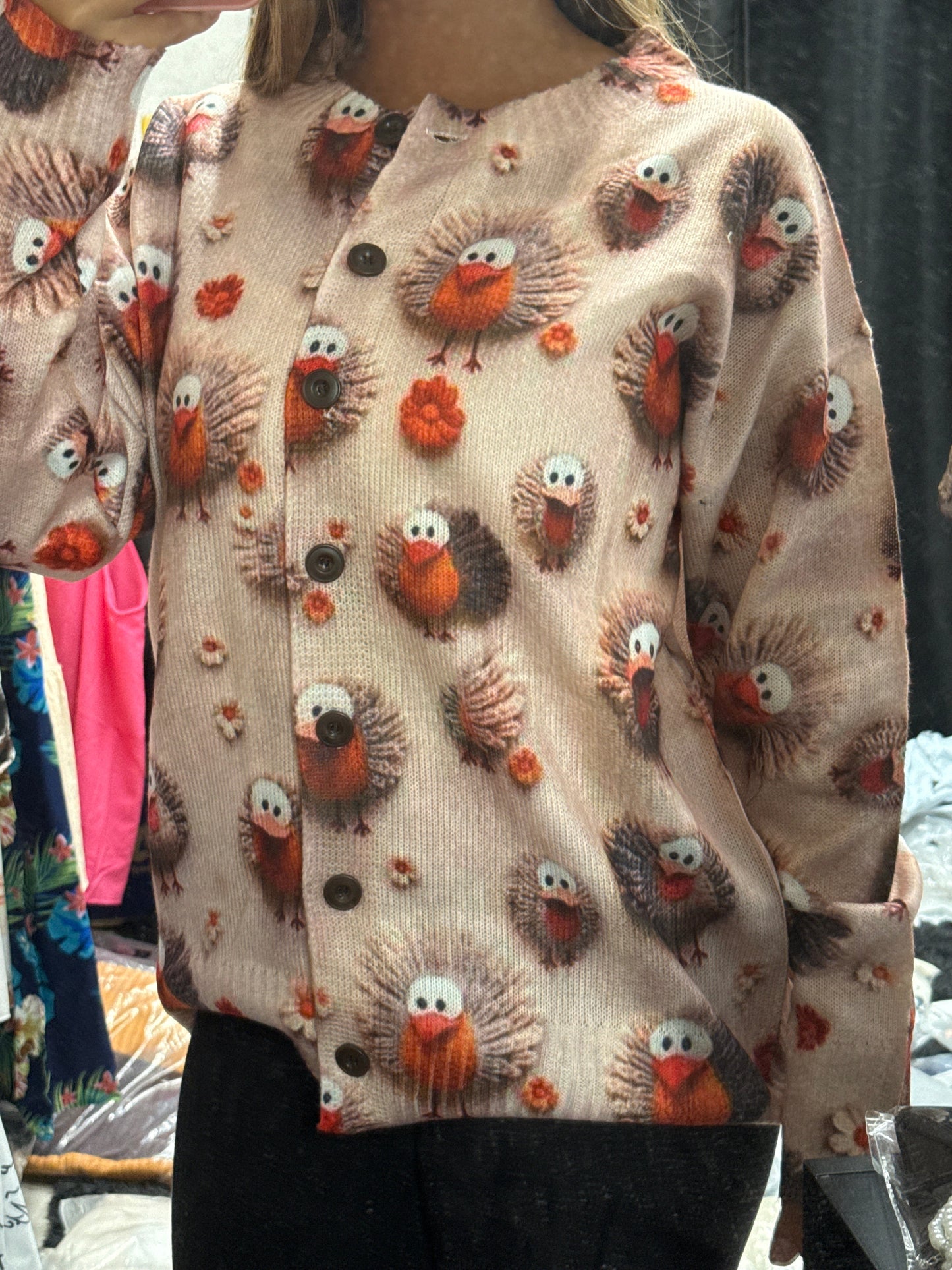 Thanksgiving cardigan sweater