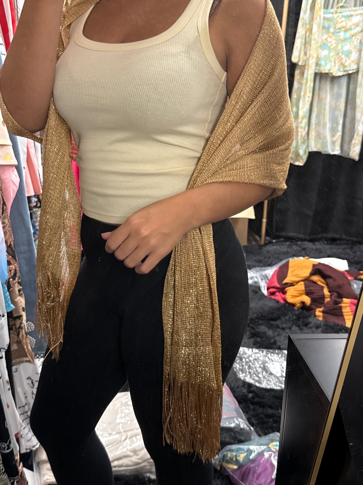 Gold shimmery scarf ￼