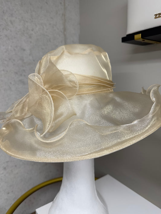 Cream accent hat