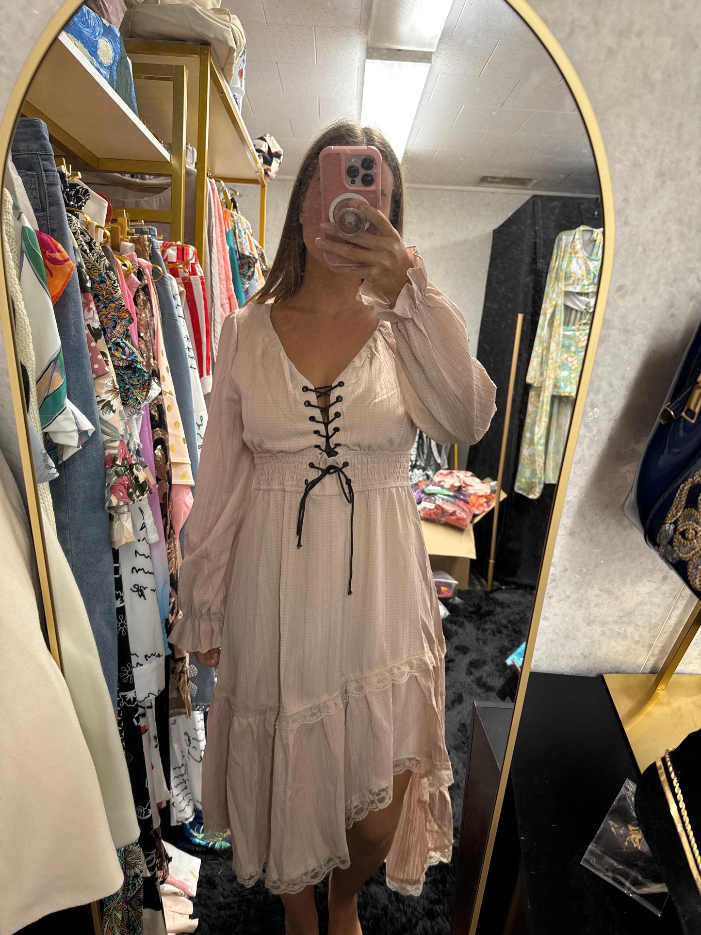 High low long sleeve dress ￼