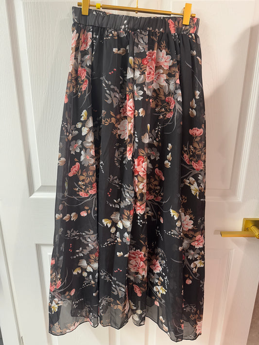 Black Flower Skirt