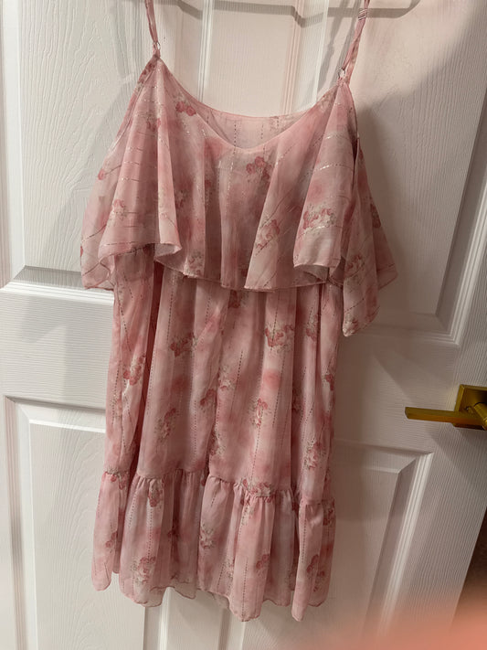 Pink off Shoulder Short Dress