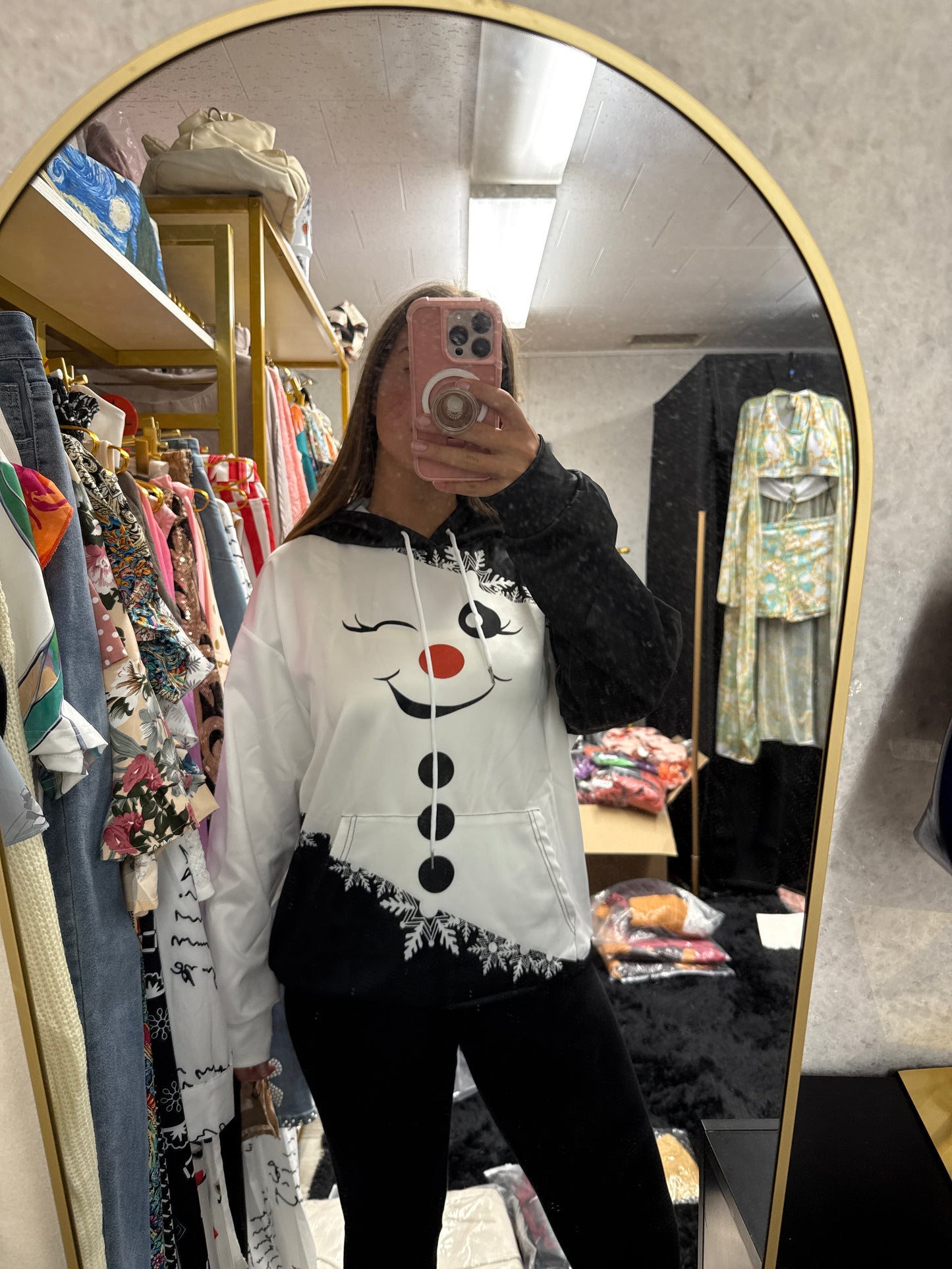 Snowman sweatshirt with a hoodie