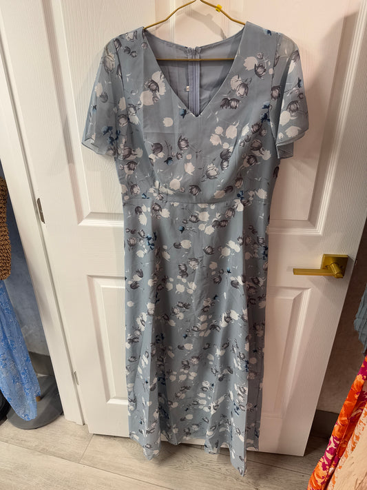 Blue flower maxi dress