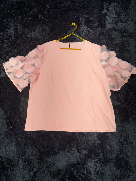 Pink Lacy sleeve shirt