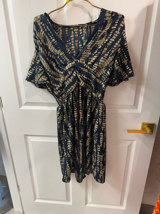 Blue and tan summer romper