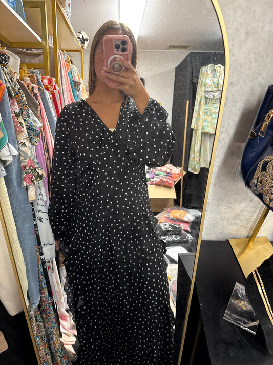 Black dotted dress