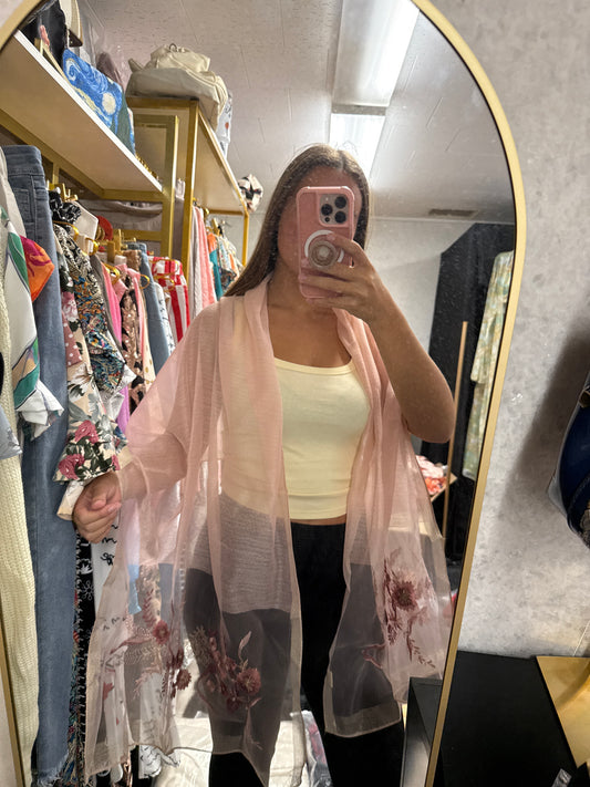 Sheer pink scarf ￼