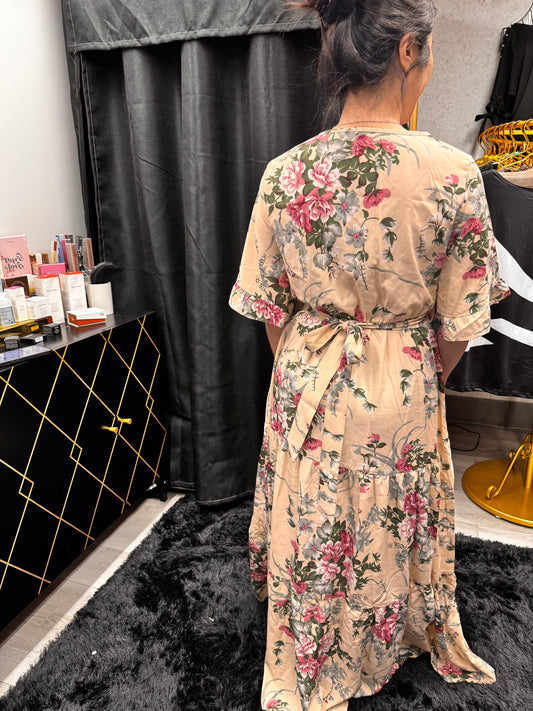 Tan flower dress