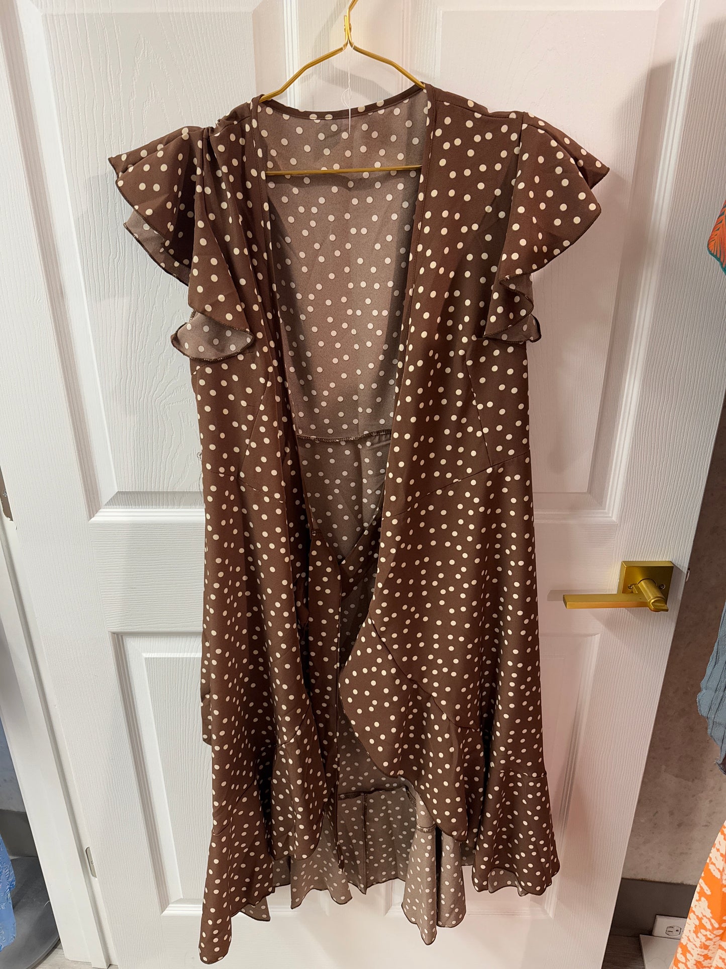 Polka dot wrap around dress