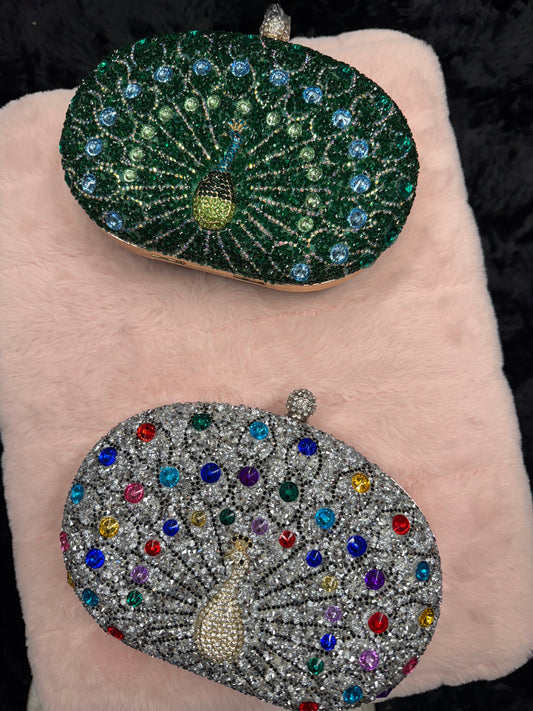 Clamshell shaped peacock, purses