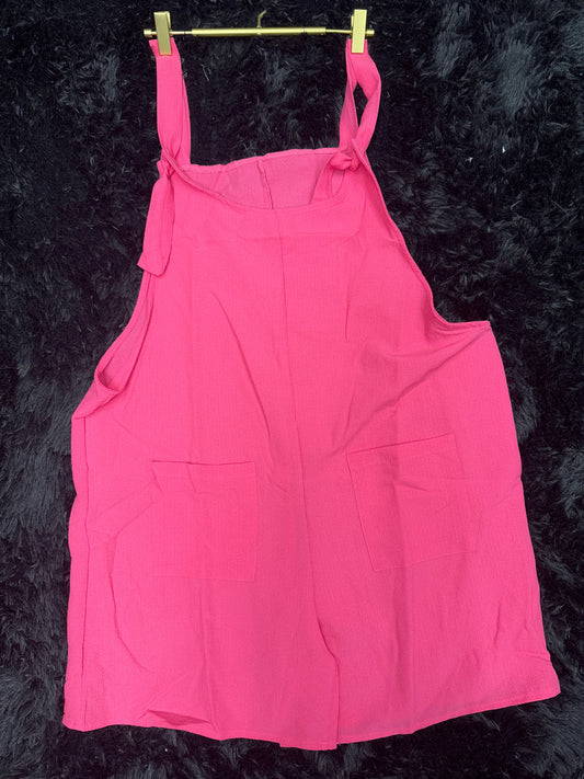 Pink overall shorts
