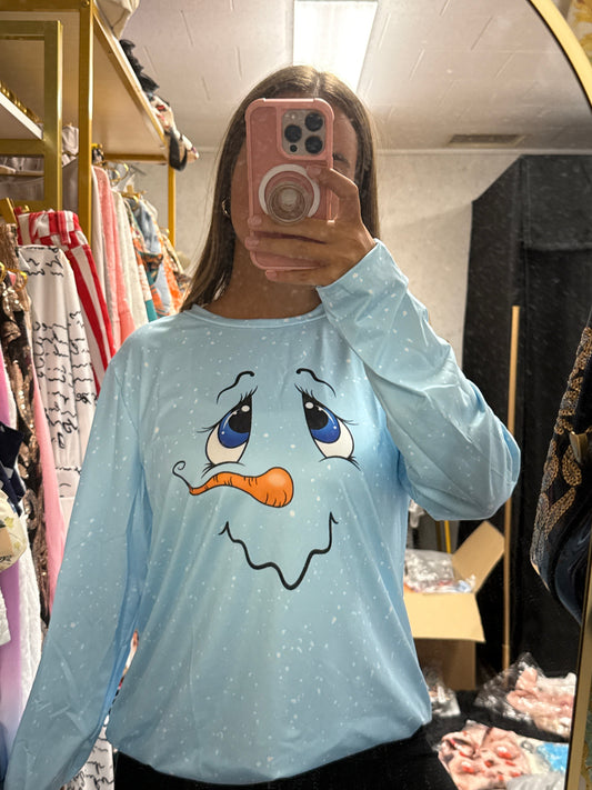 ￼ long sleeve snowman T-shirt