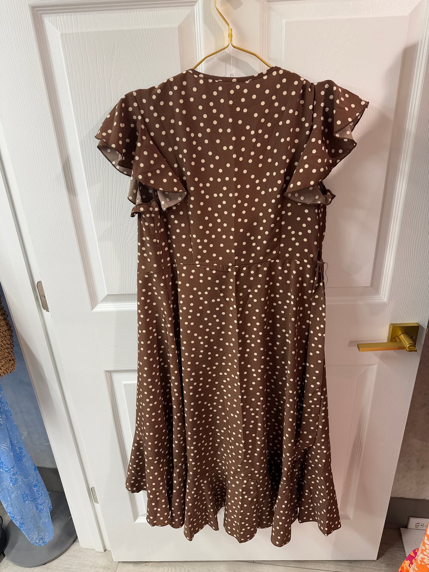 Polka dot wrap around dress