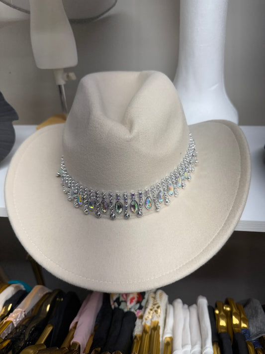 Cream felt rhinestone Cowboy hat