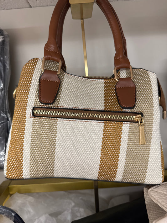 Brown and White purse