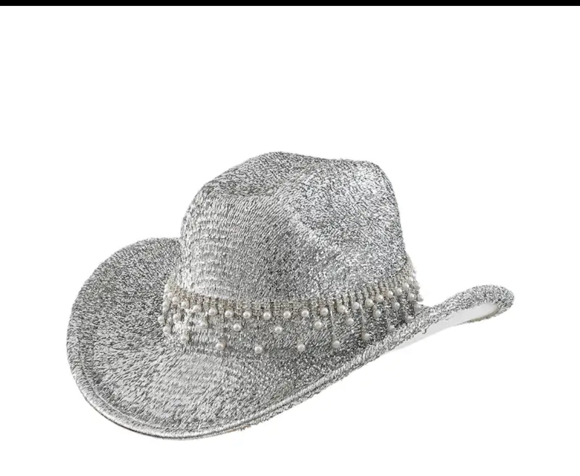 Silver cowgirl hat