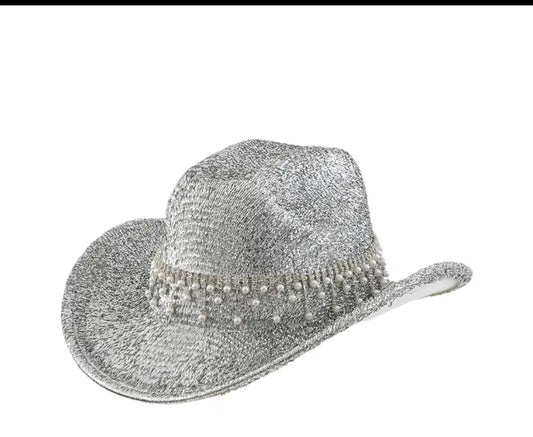 Silver cowgirl hat