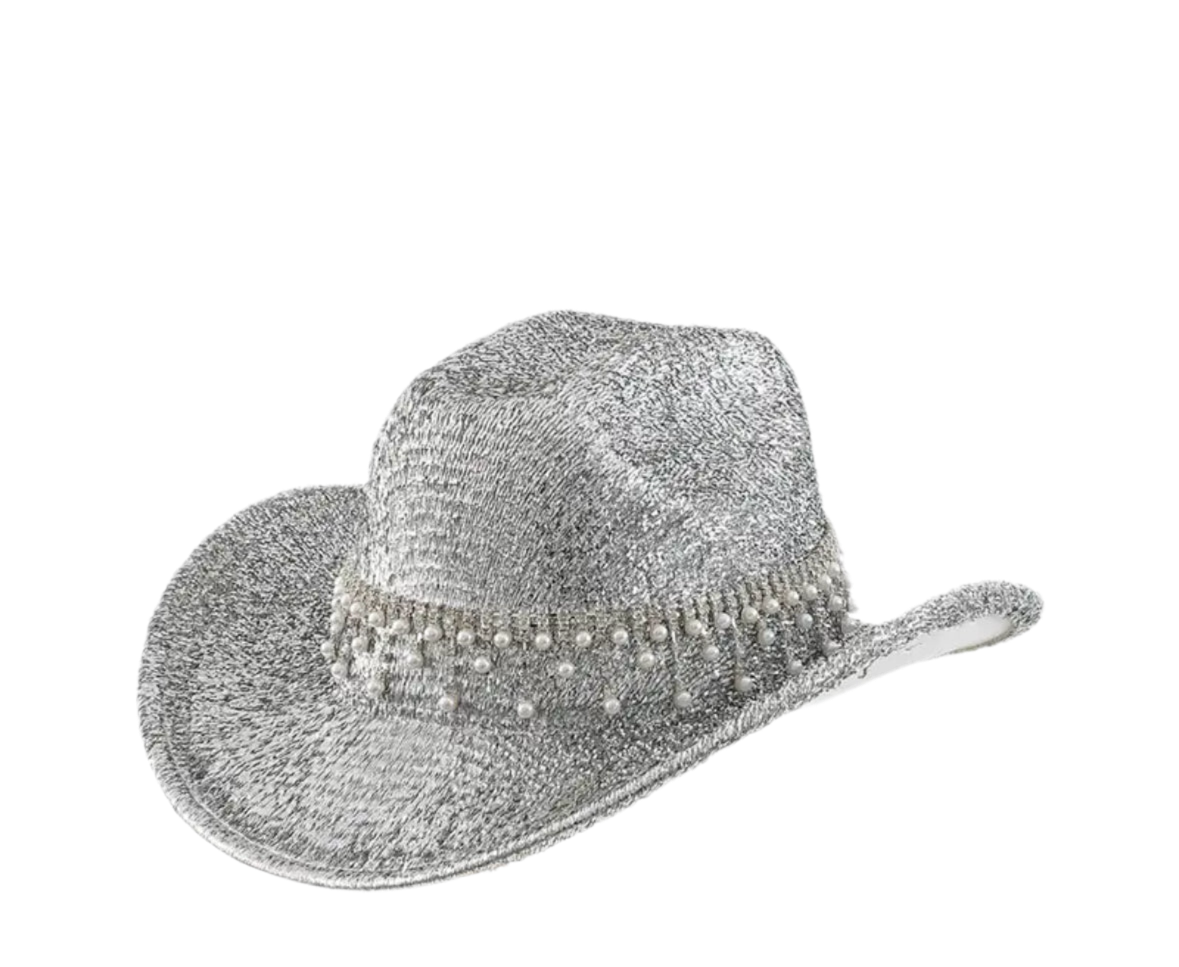 Silver cowgirl hat