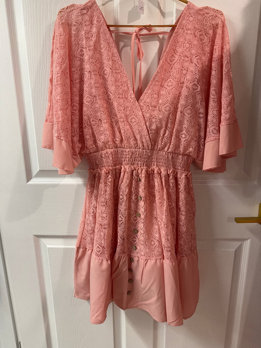 Pink Lace Jumpsuit