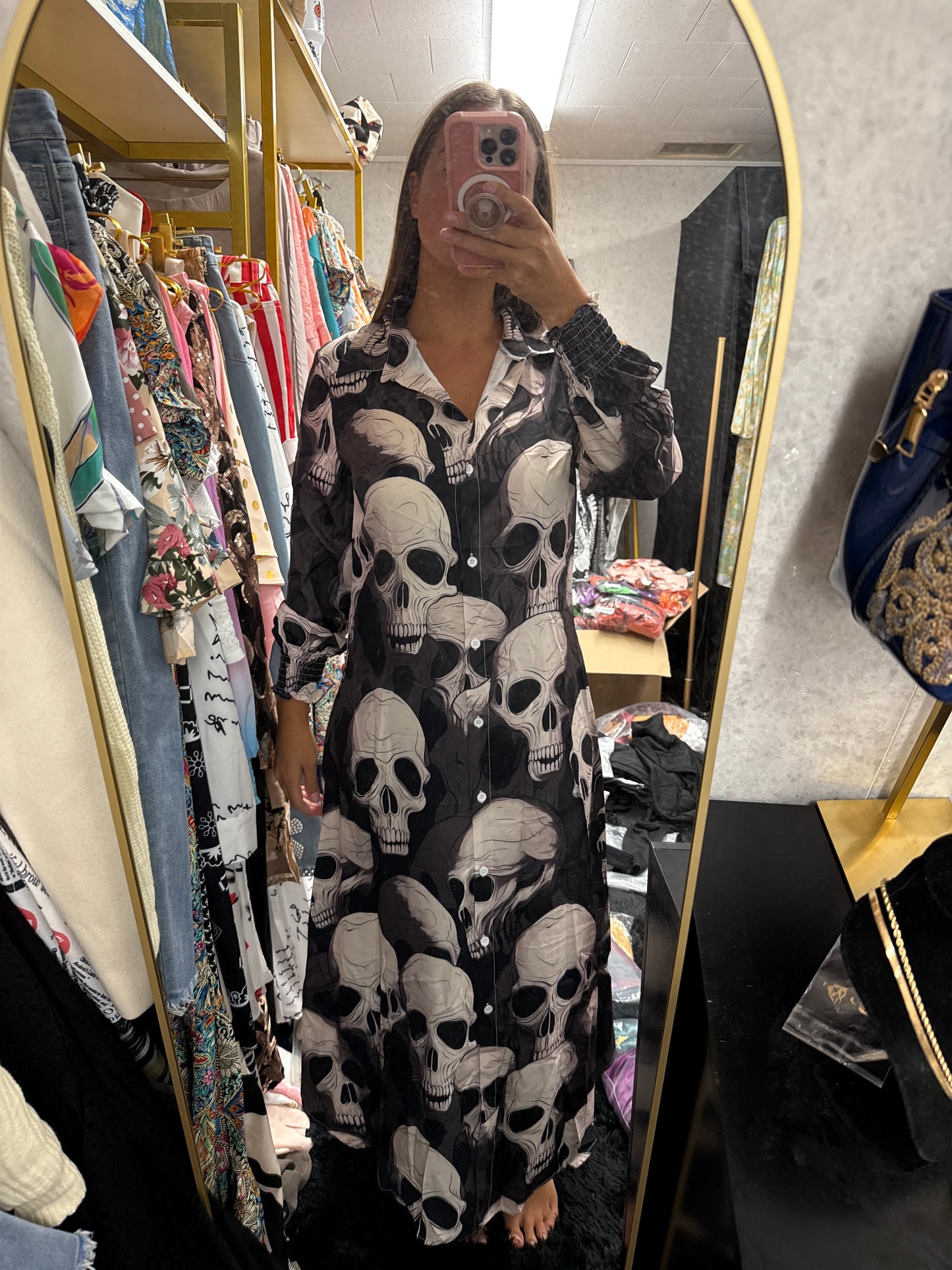 Halloween skull dress￼