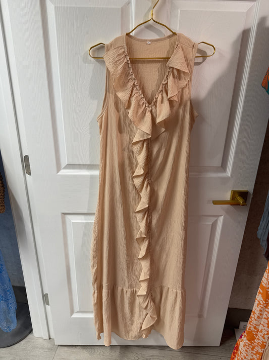 Ruffle long maxi dress