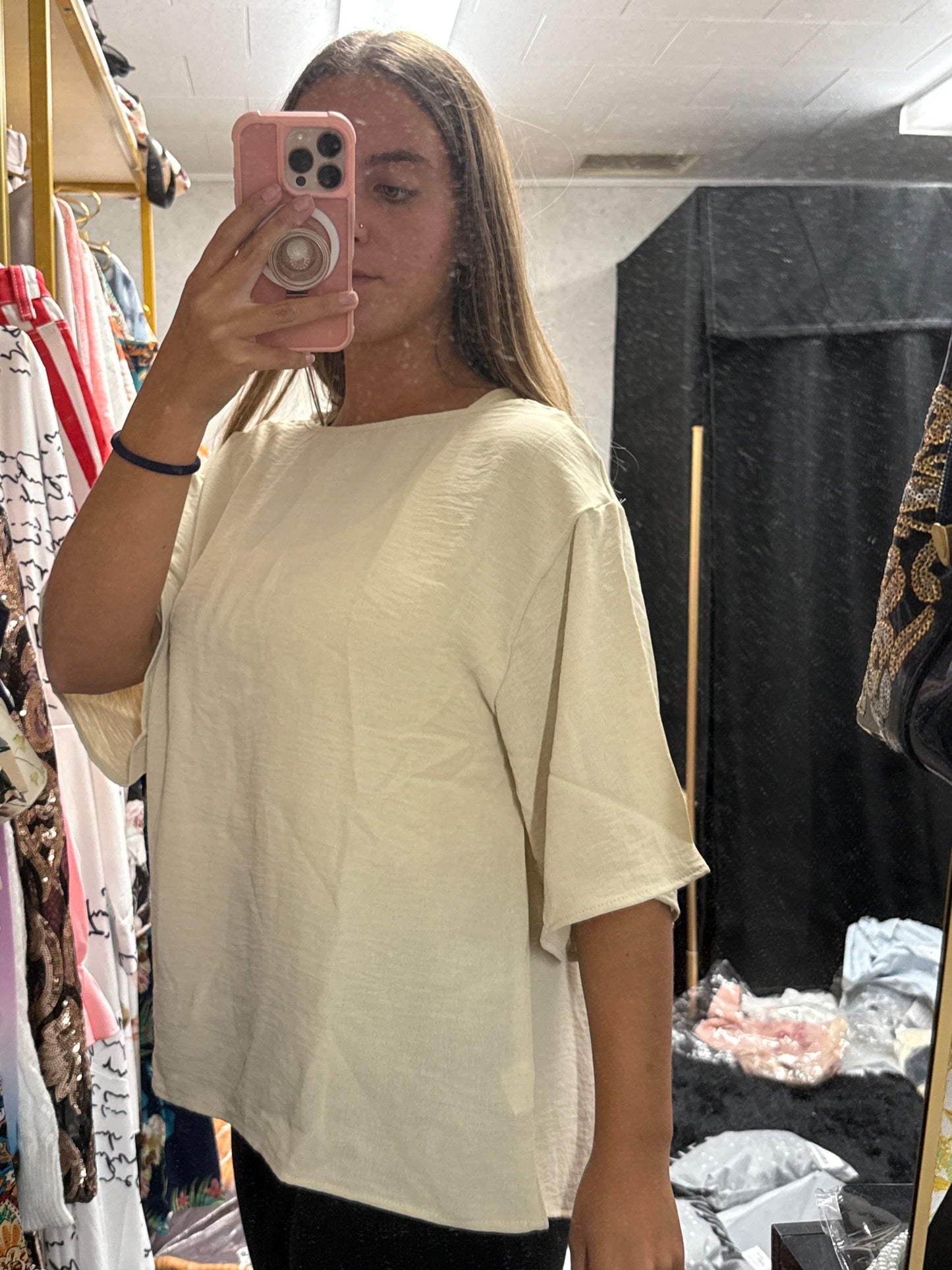 Tan short sleeve shirt ￼